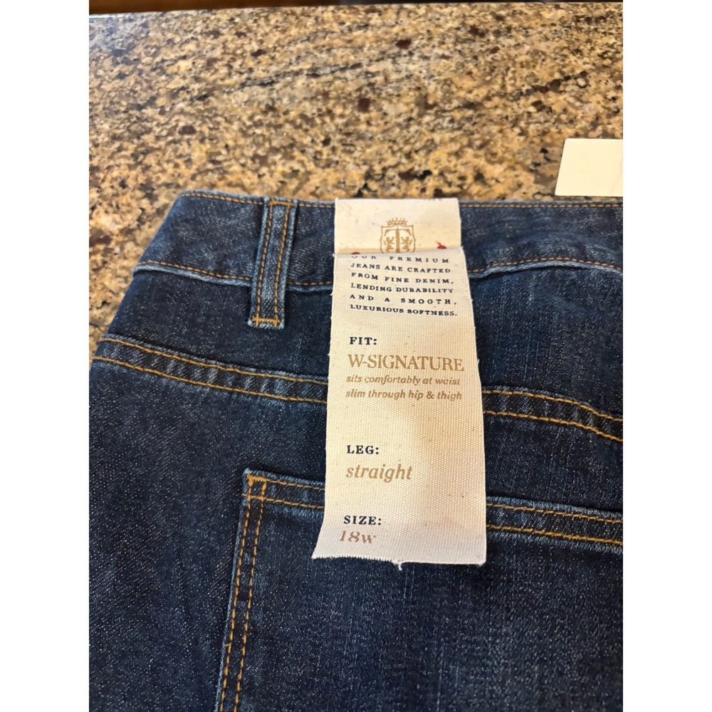 NWT Talbots W-Signature Straight Leg Jeans Dark Wash Plus Size 18W - Picture 6 of 9